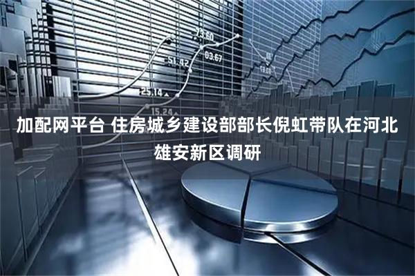 加配网平台 住房城乡建设部部长倪虹带队在河北雄安新区调研