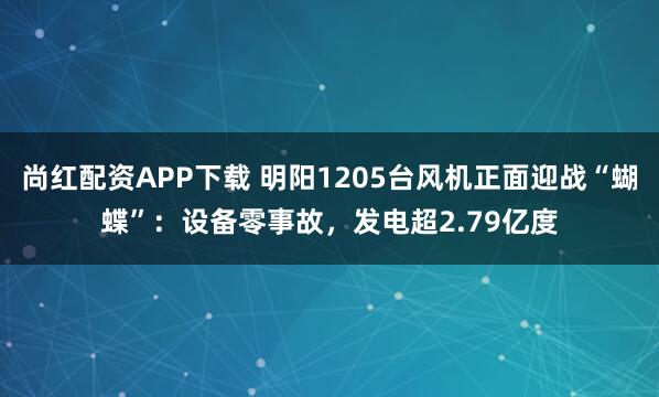 尚红配资APP下载 明阳1205台风机正面迎战“蝴蝶”：设备零事故，发电超2.79亿度